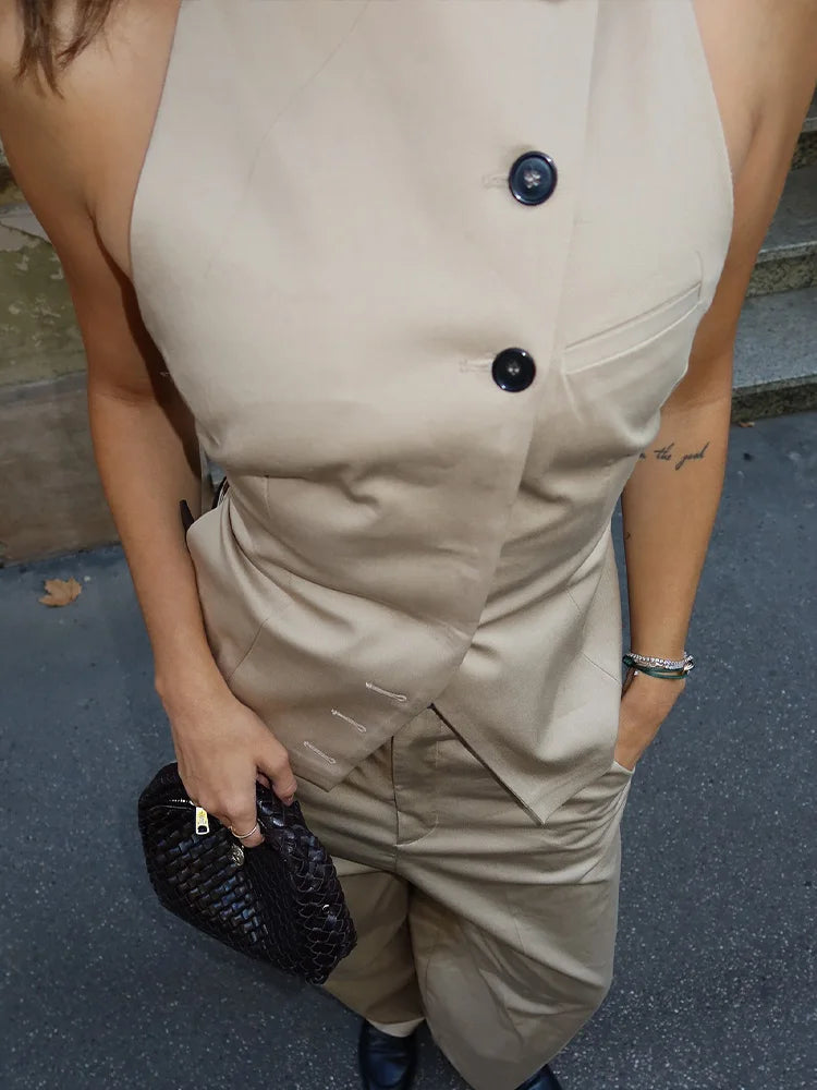 Garb Alba Solare – Conjunto Feminino Casual de Duas Peças Outono 2025.