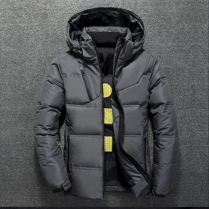 Jaqueta Puffer Masculina de Luxo com Capuz Removível