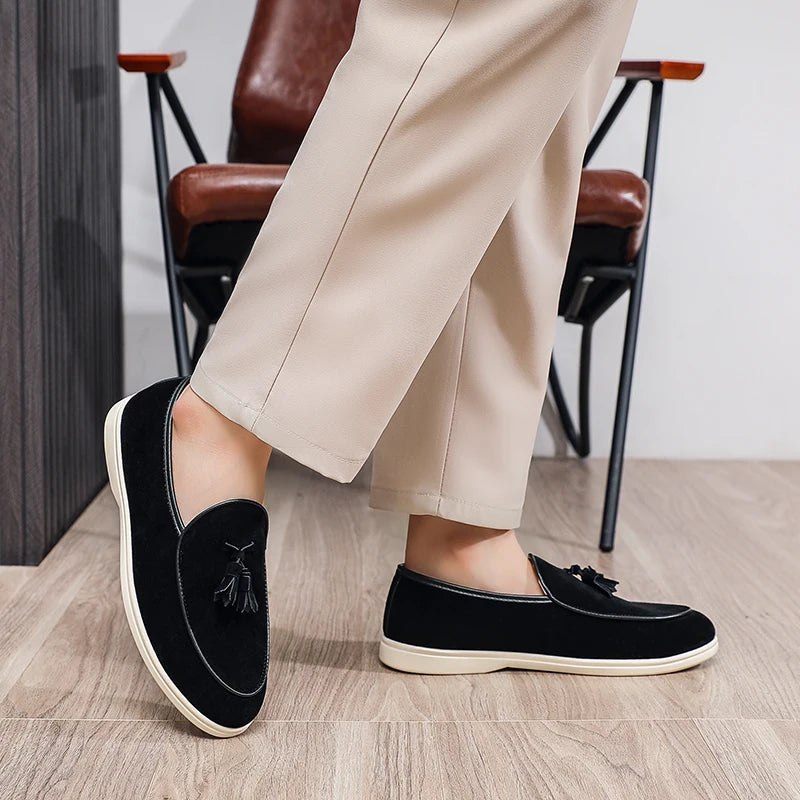 Mocassim Masculino Slip-On Multicolorido em Borracha e Tecido Premium.