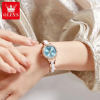 Relógio Feminino de Luxo em Quartzo com Pulseira de Cerâmica e Data Automática