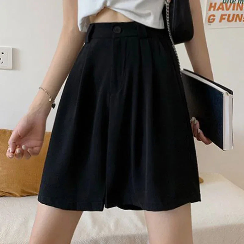 Shorts Feminino de Verão com Calça de Perna Larga.