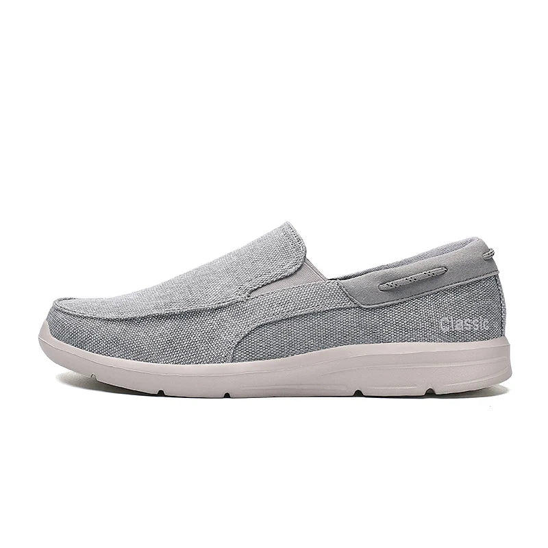 Mocassim Masculino Slip-On em Lona Premium com Solado Massageador de EVA.