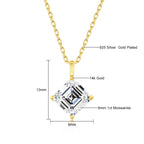 Colar Feminino com Pingente de Moissanite Asscher em Ouro 14K