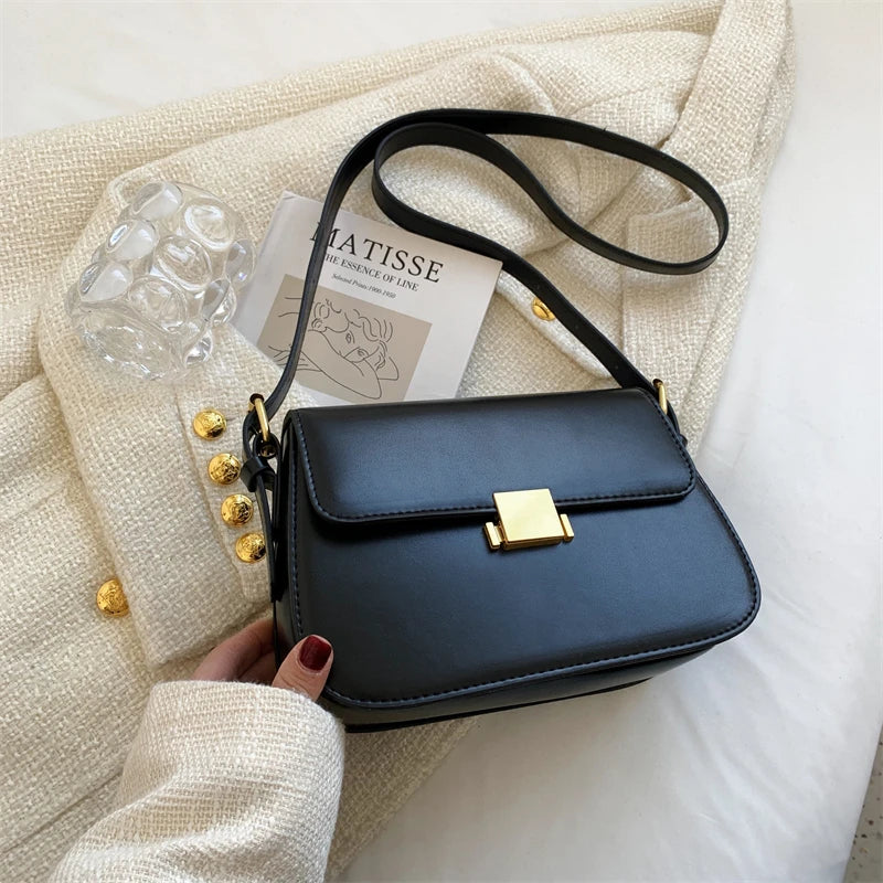 Bolsa Transversal Feminina em PU Rígido com Design Vintage Atemporal