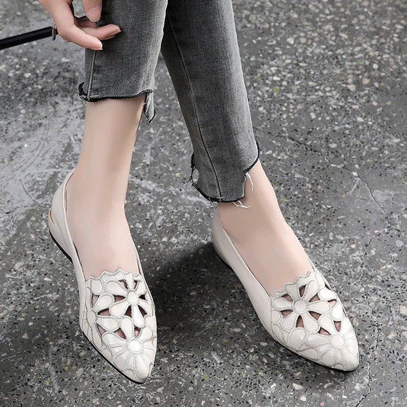 Sandália Feminina em Couro com Design Ortopédico de Luxo