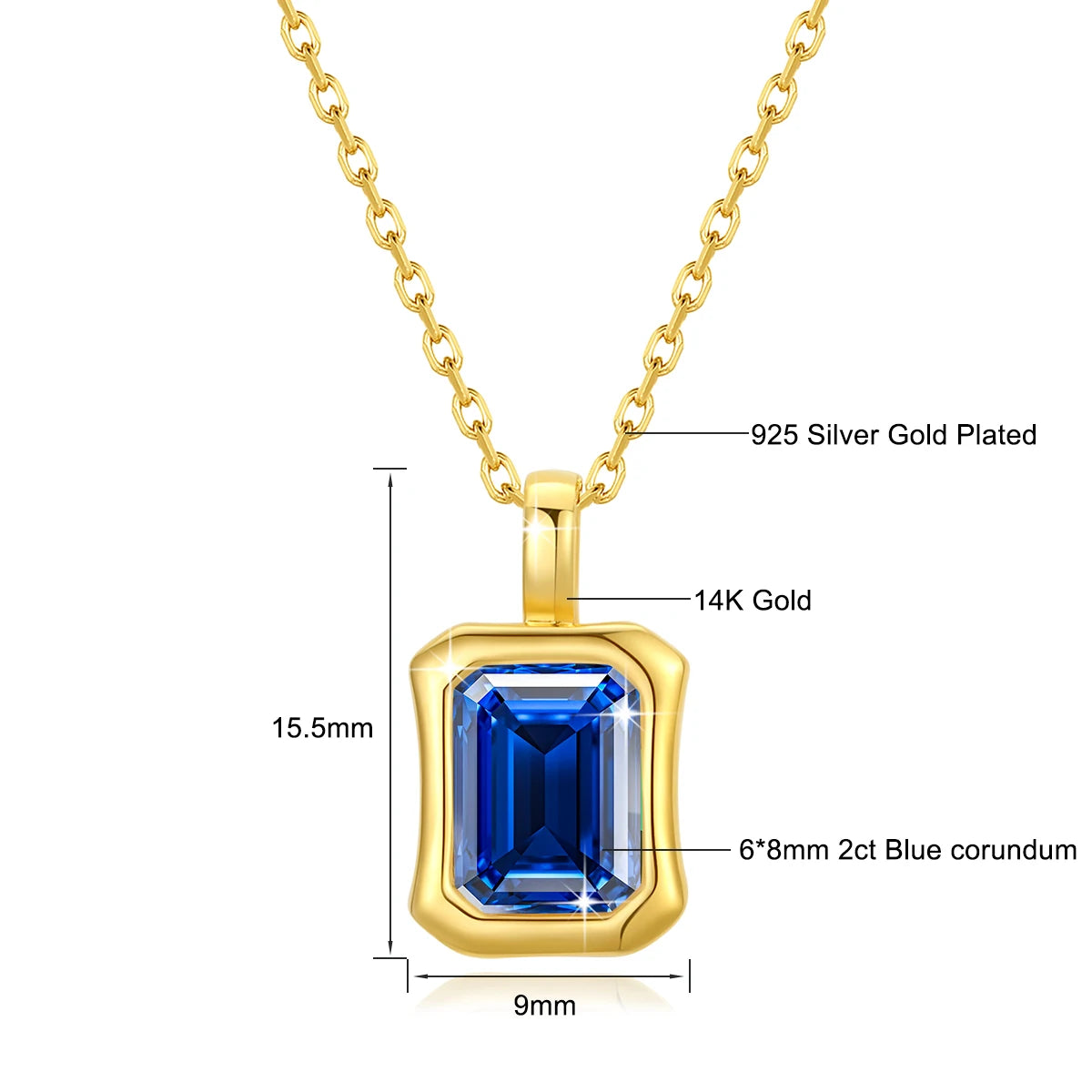 Garb Notturna di Smeraldo – Colar de Moissanite Negra em Ouro 14K com Lapidação Esmeralda.