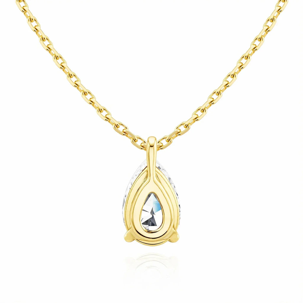 Colar Feminino com Pingente de Moissanite em Ouro 14K.
