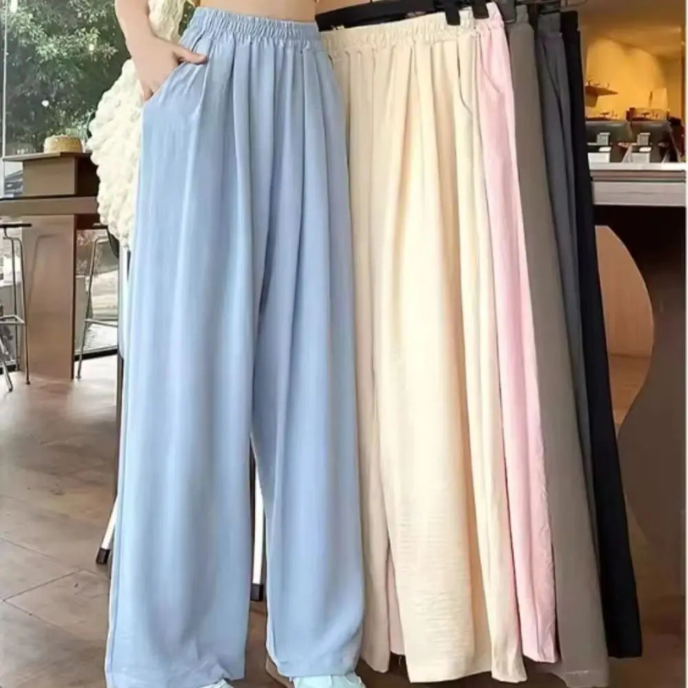 Garb Aria Luminosa – Calça Feminina de Verão em Tecido Fluido e Cintura Elástica.