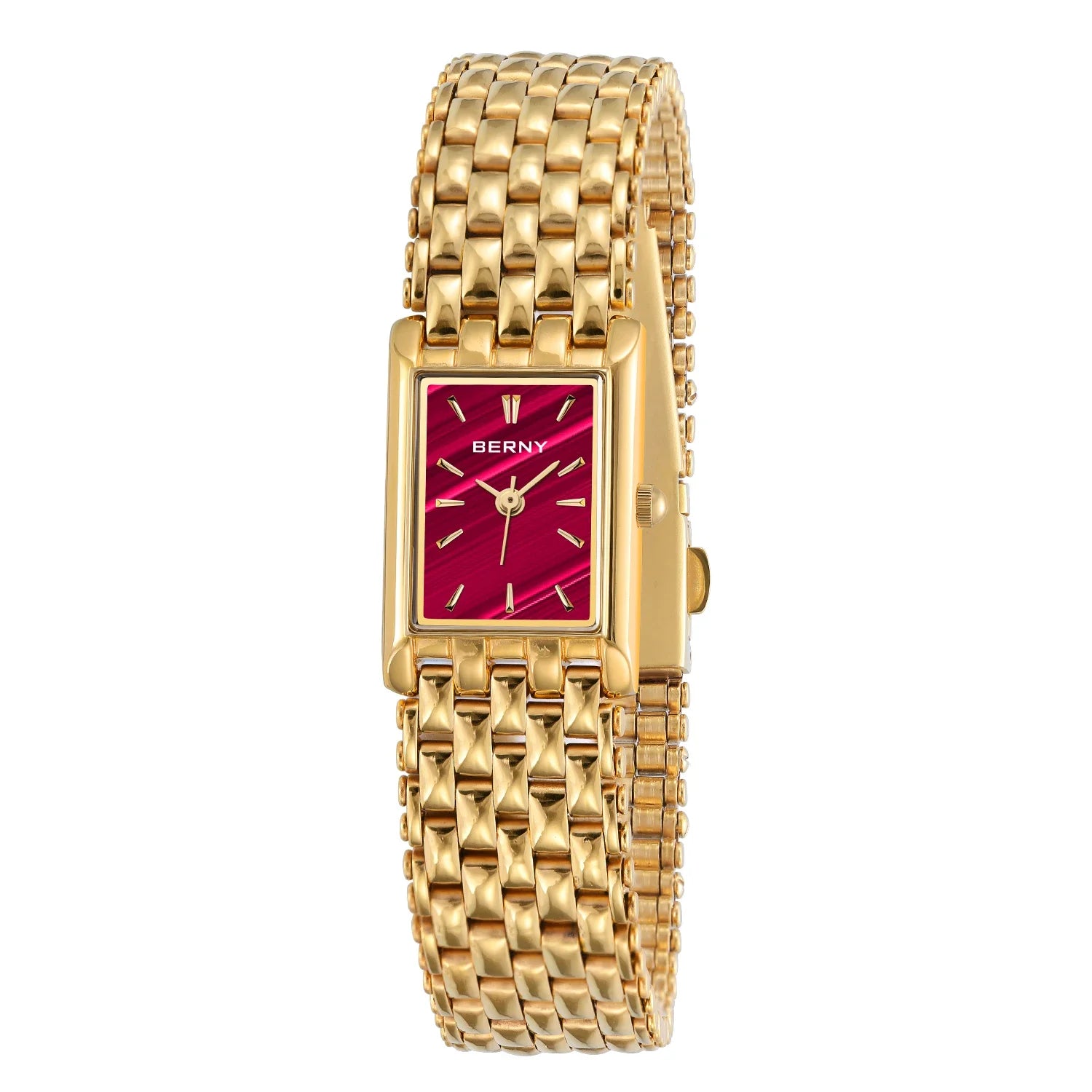 Relógio Feminino Quartzo Retangular Dourado Luxo Casual