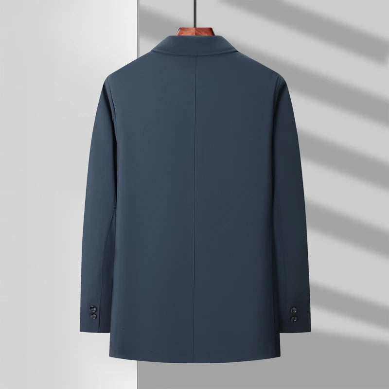 Jaqueta Masculina com Lapela de Botões em Poliéster Premium.