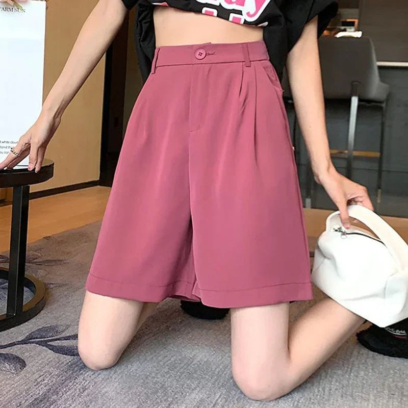 Shorts Feminino de Verão com Calça de Perna Larga.