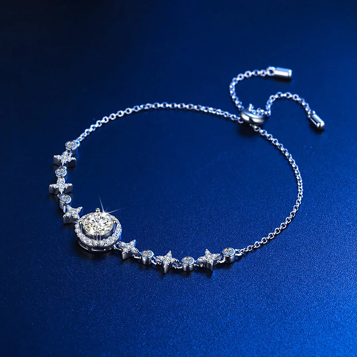 Pulseira Feminina em 100% Prata 925 com Moissanite.