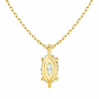 Colar Feminino com Pingente de Moissanite em Ouro 14K.