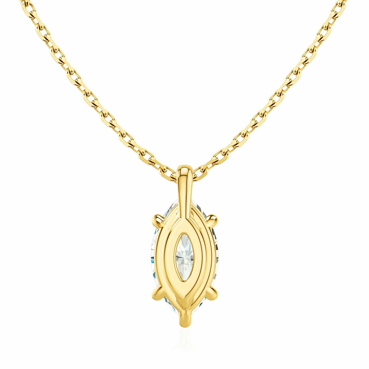 Colar Feminino com Pingente de Moissanite em Ouro 14K.