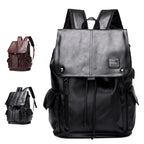 Mochila Masculina Softback em Couro PU Estilo Preppy.