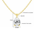 Colar Feminino com Pingente de Moissanite em Ouro 14K.