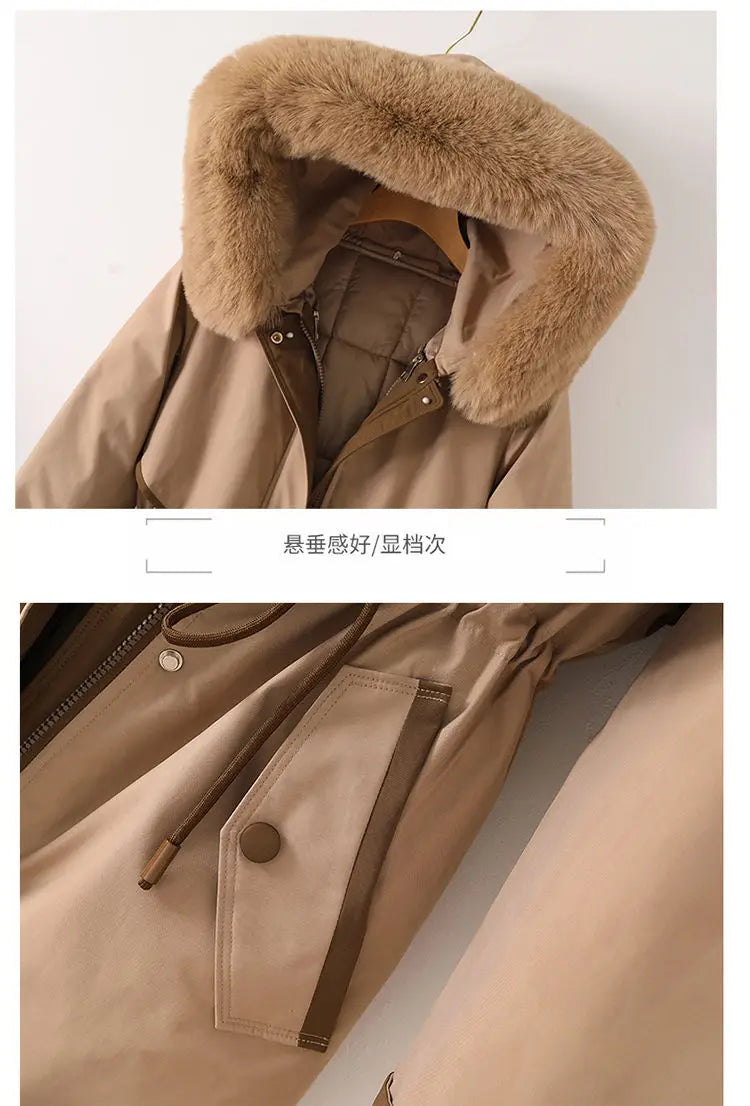 Casaco Feminino Slim de Lã com Patchwork Elegante.