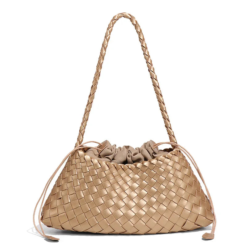 Bolsa Feminina Clutch Trançada em Couro PU.