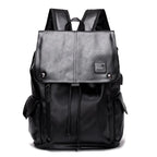Mochila Masculina Softback em Couro PU Estilo Preppy.