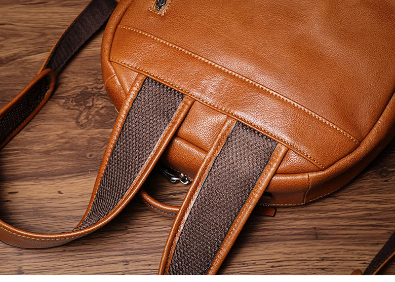 Mochila Masculina em Couro Premium.