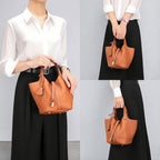 Bolsa Feminina Tipo Balde em Couro Legítimo Premium com Forro em Couro e Acabamento Artesanal