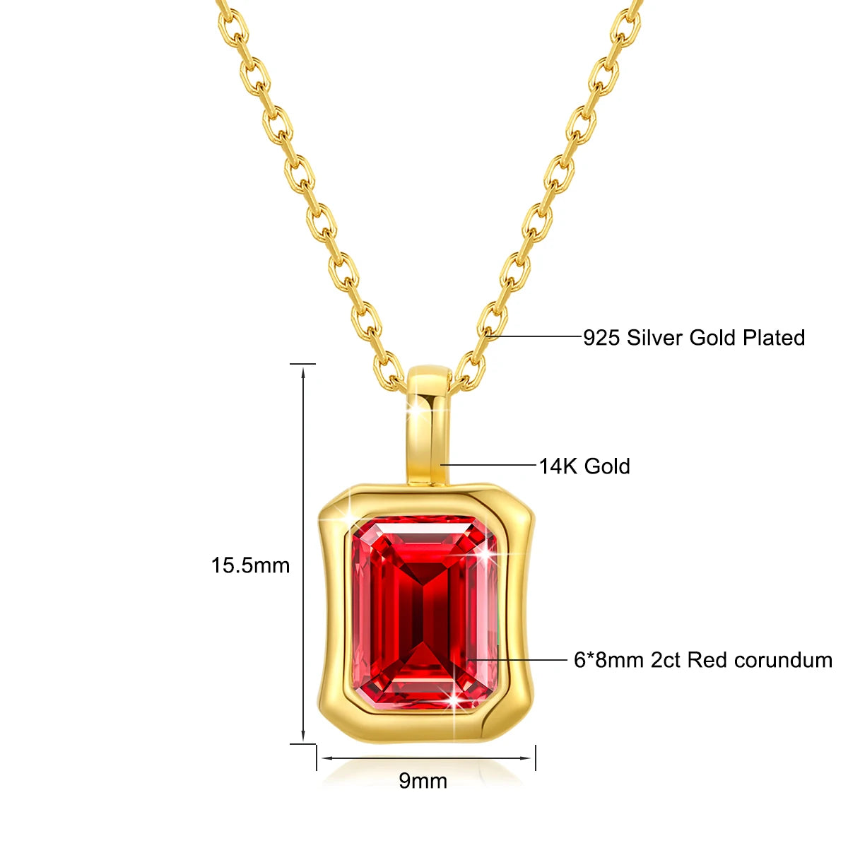 Garb Notturna di Smeraldo – Colar de Moissanite Negra em Ouro 14K com Lapidação Esmeralda.