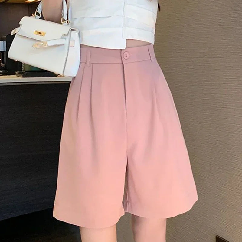 Shorts Feminino de Verão com Calça de Perna Larga.