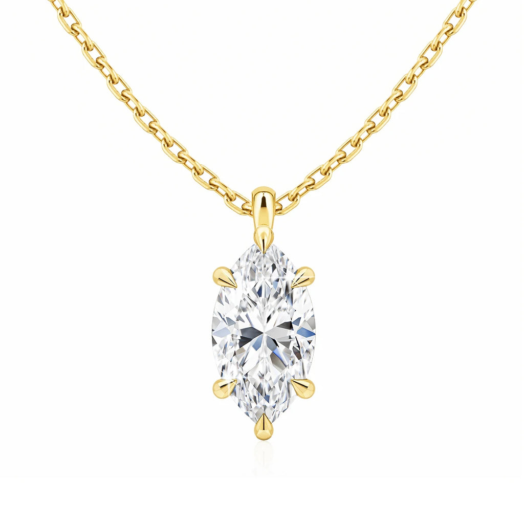 Colar Feminino com Pingente de Moissanite em Ouro 14K.
