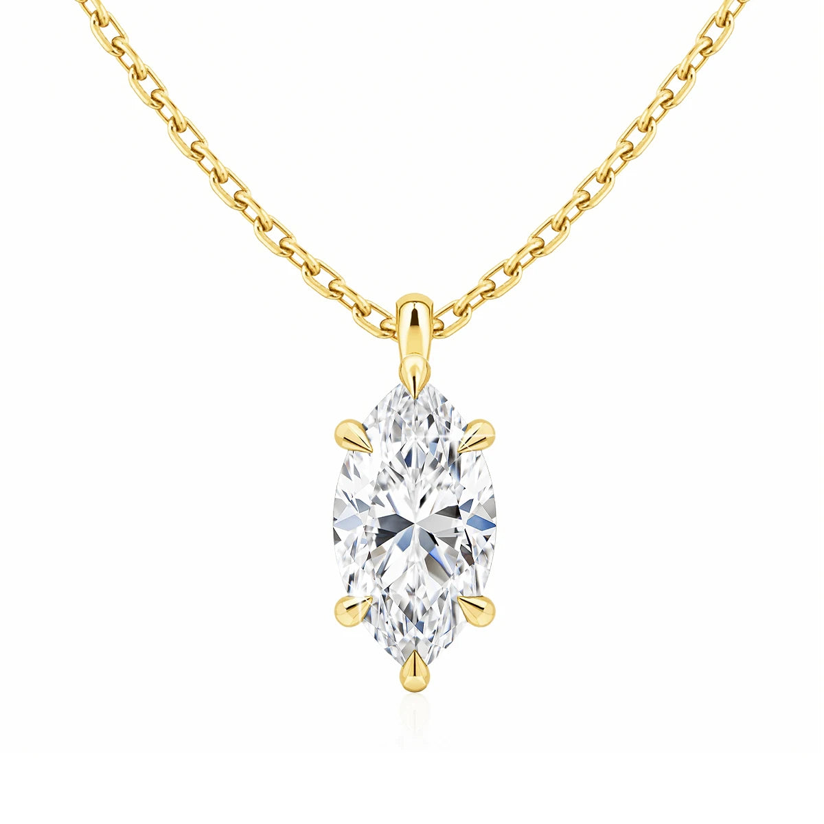 Colar Feminino com Pingente de Moissanite em Ouro 14K.