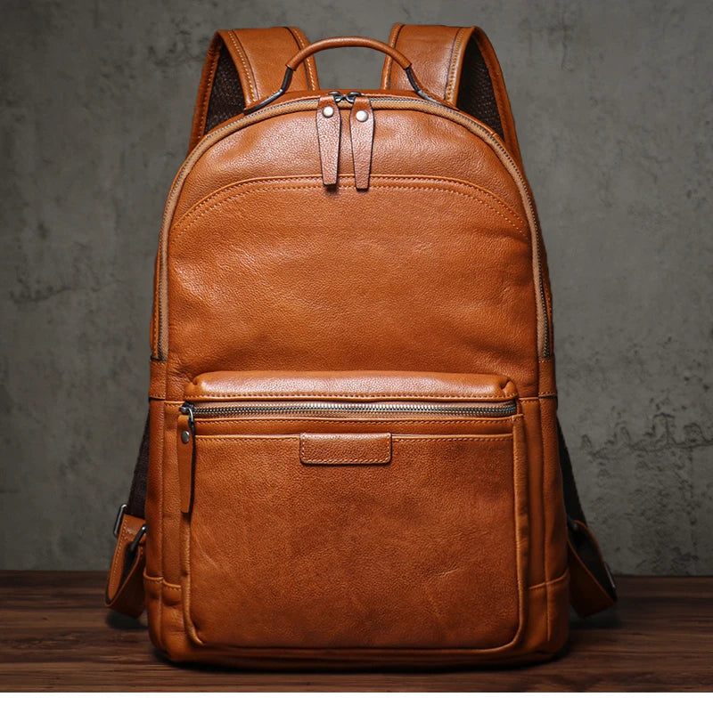 Mochila Masculina em Couro Premium.