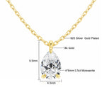 Colar Feminino com Pingente de Moissanite em Ouro 14K.