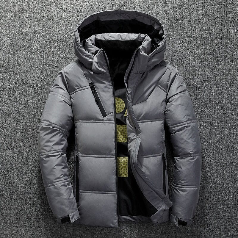 Jaqueta Puffer Masculina de Luxo com Capuz Removível