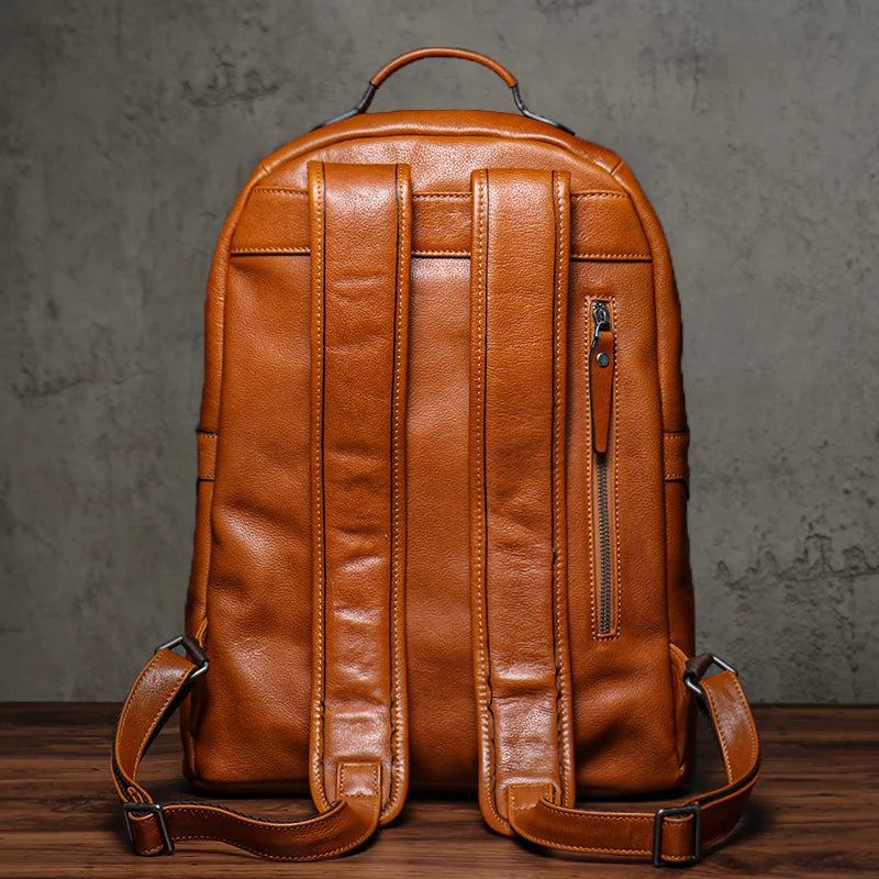 Mochila Masculina em Couro Premium.