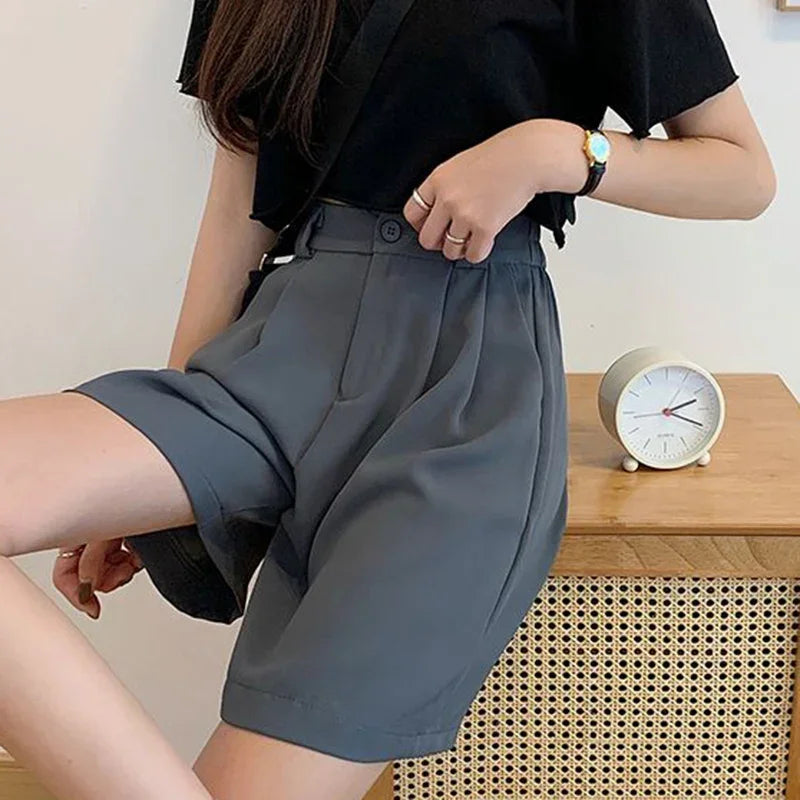 Shorts Feminino de Verão com Calça de Perna Larga.