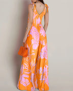 Macacão Feminino Vintage de Cintura Alta em Poliéster com Detalhes Estruturados de Verão.