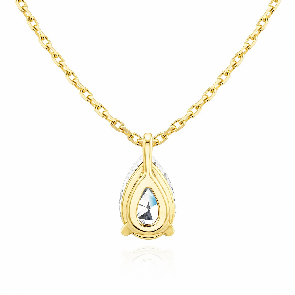 Colar Feminino com Pingente de Moissanite em Ouro 14K.