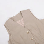 Garb Eleganza Bassa – Conjunto Feminino de Colete Sem Mangas e Calça de Cintura Baixa Primavera/Verão