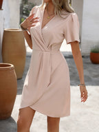 Vestido Plissado de Verão Ajustado à Cintura