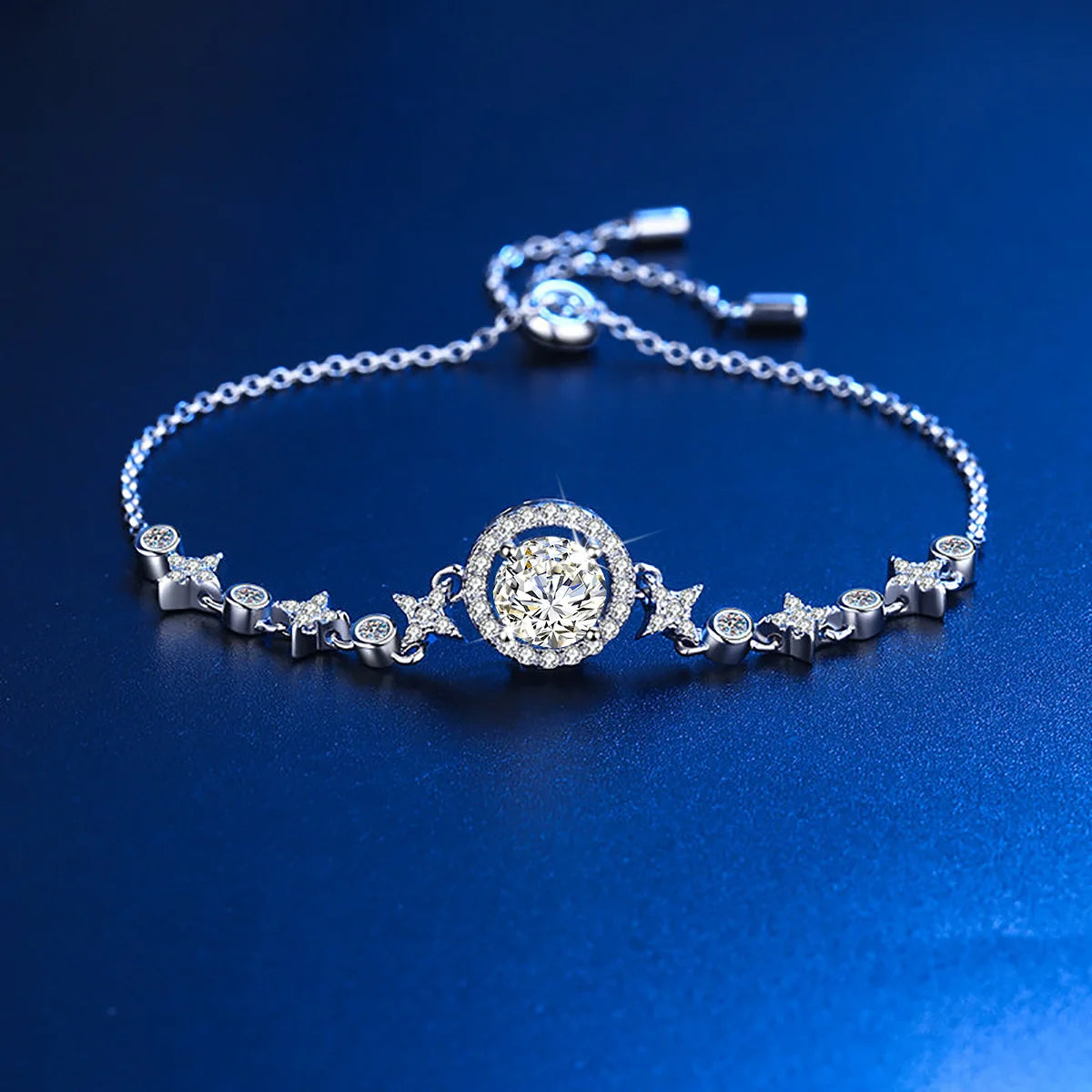 Pulseira Feminina em 100% Prata 925 com Moissanite.